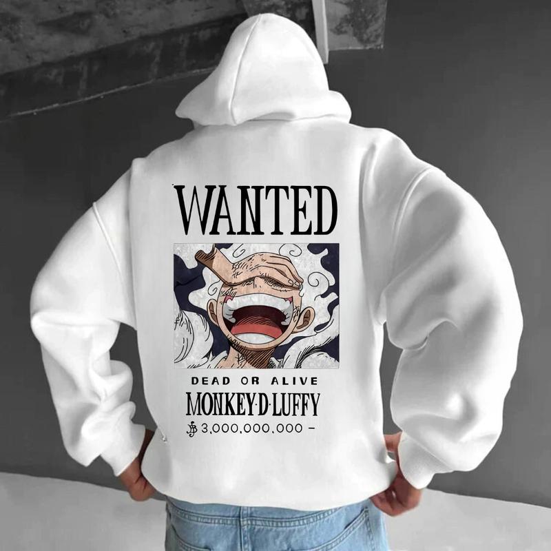 Manga One Piece Gear 5 Hoodie, Punny Cartoon Luffy Hoodie, Top 1 Anime of All Time, Japanese Anime 90s Graphic Hoodie, Luffy Anime Hoodie Tops Classic Menswear