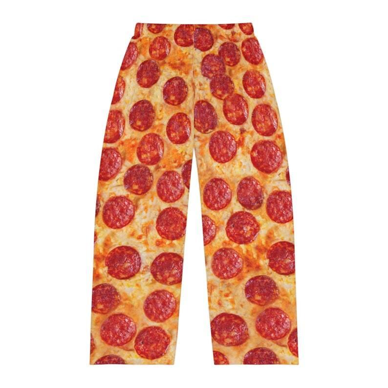 Men's Pajama Pants pepperoni pizza, funny men pj pants, novelty gift man, gift for dad, pizza lovers