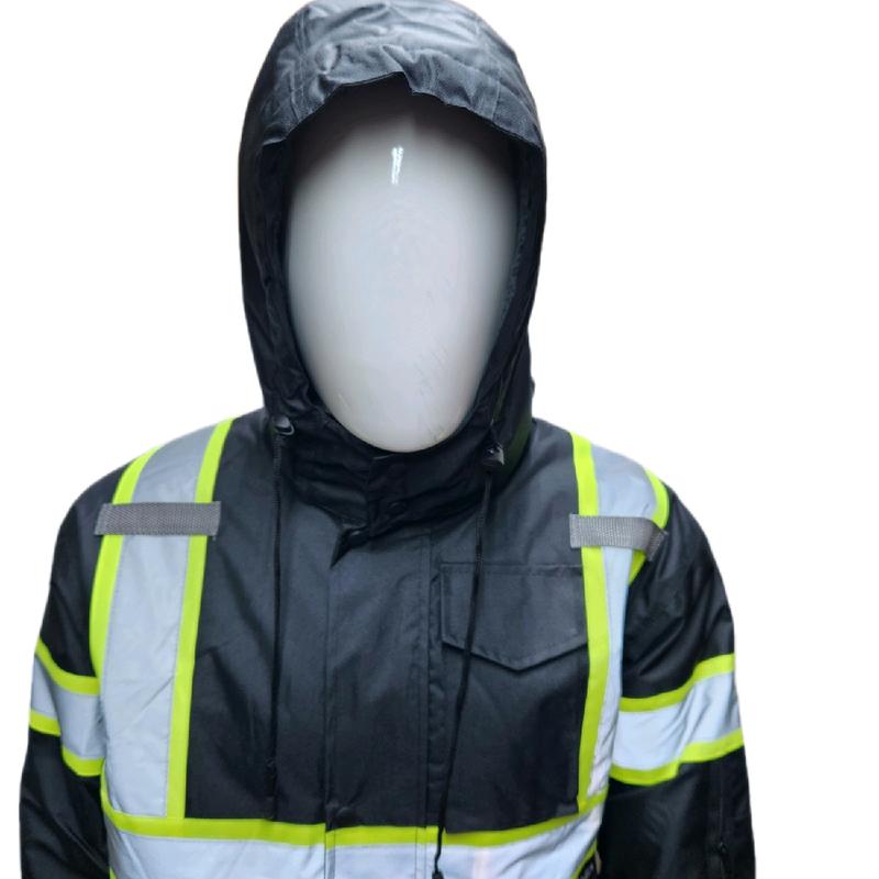 High Visibility Reflective Black Safety Bomber Rain Jacket, with Sherpa Insulation to keep you warm (PLEASE NOTE - JACKETS RUN SMALL)