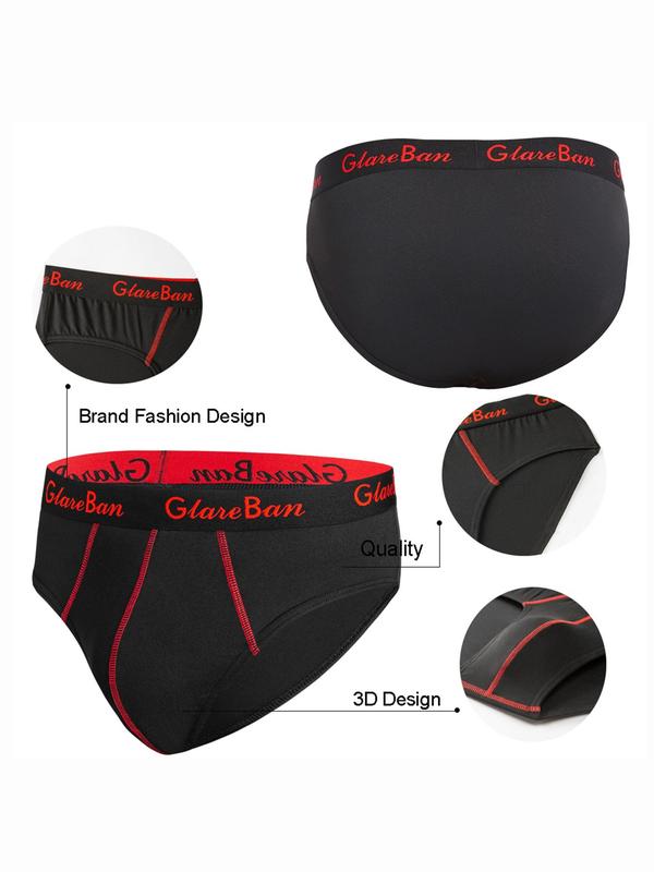 Men's Letter Print Brief, Breathable Comfortable Underwear for Daily Wear, Casual Men's Underwear for All Seasons