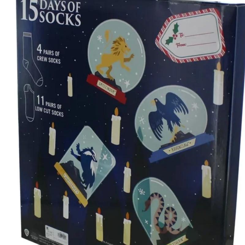 Harry Potter 15 Days of Socks (Houses) Advent Calendar 15pk  Spandex