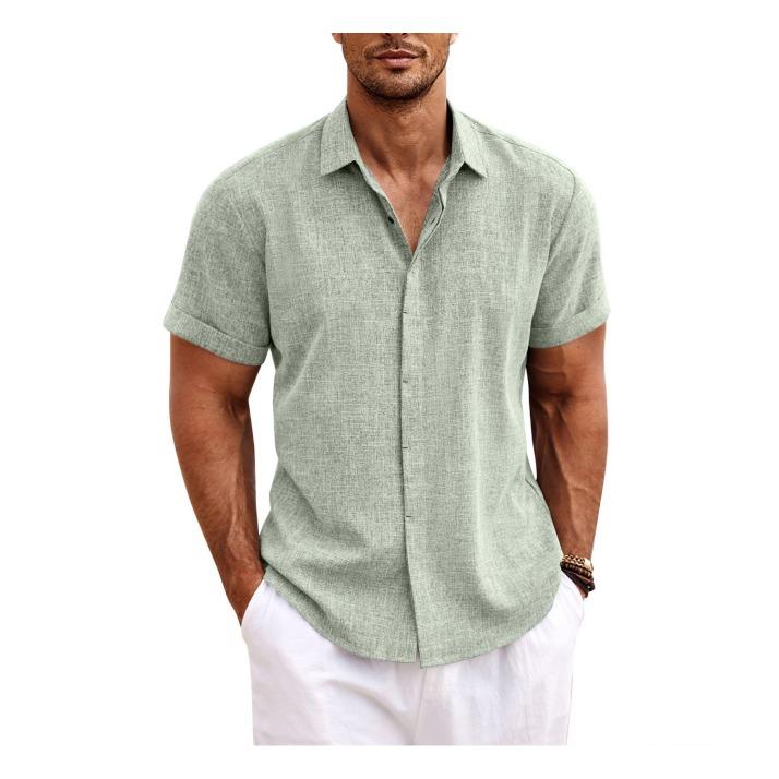 COOFANDY Summer Clearance Men's Linen Shirts Short Sleeve Casual Shirts Button Down Shirt for Men Beach Summer Wedding Shirt Menswear Fashion