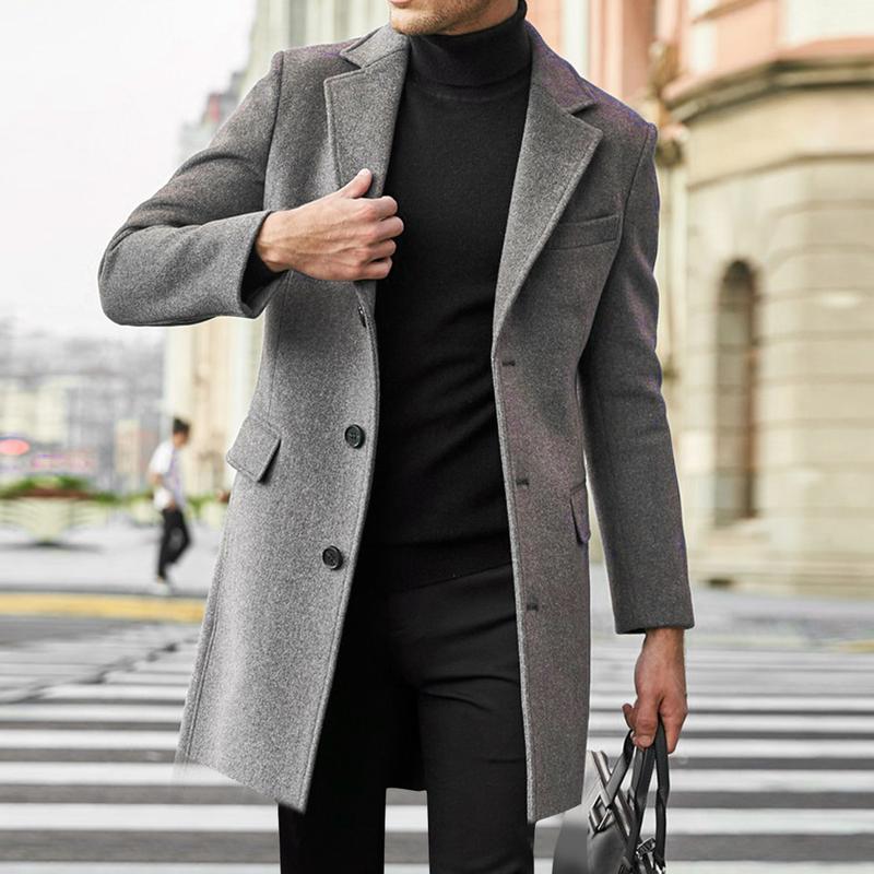 New Woolen Men's Coat Thickened Single-Breasted Clothes