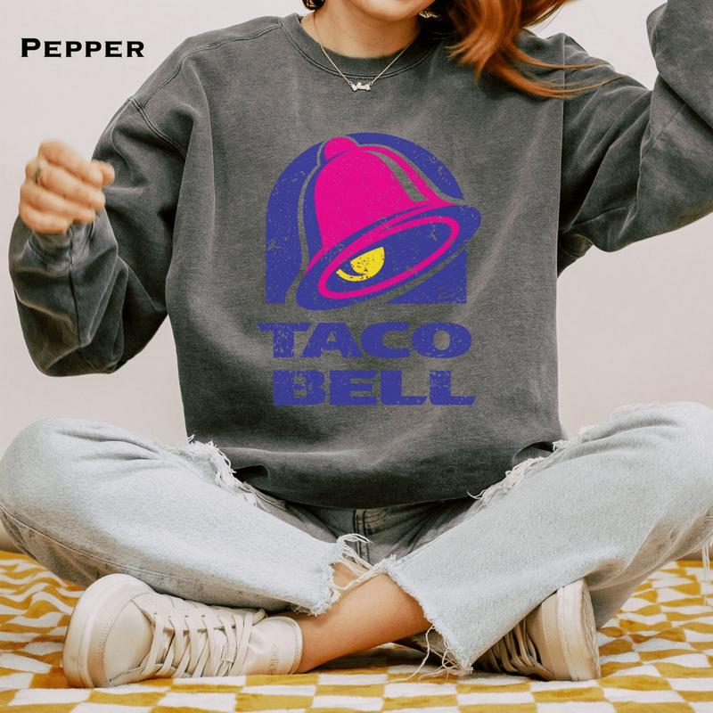 Classic Vintage Taco Bell Sweatshirt - Perfect Taco Lover Gift Idea Foodie Crewneck Trendy Oversized Sweatshirt, Shirt For Men, Women