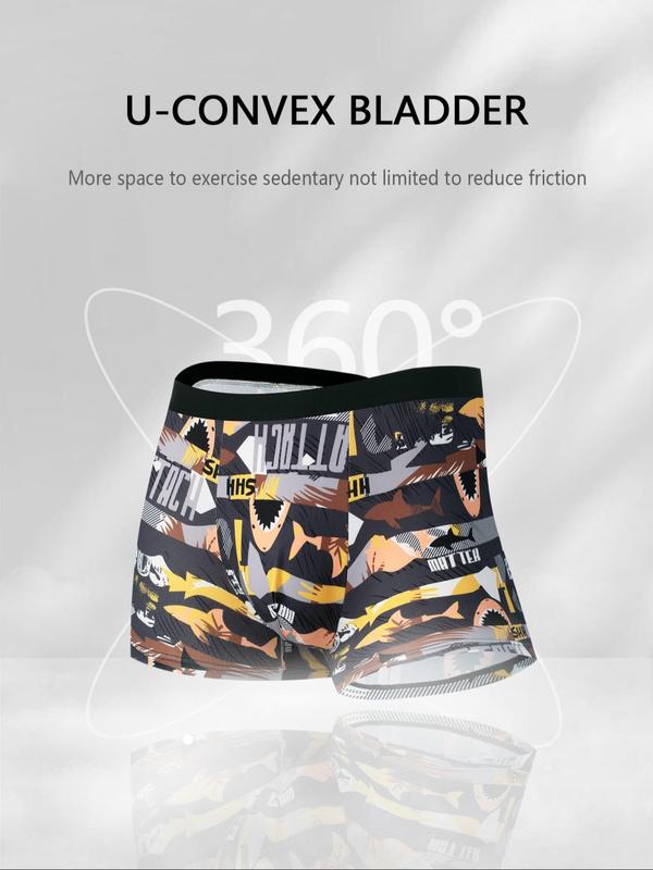 Men's All Over Print Boxer Brief, Casual Comfy Breathable Underwear for Daily Wear, Men's Underwear for All Seasons