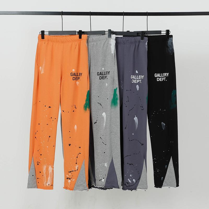 Trendy Sweatpants Gallery Trousers Dept Hand-painted Splatter Ink Splicing Drawstring High Street Casual Men's and Women's Long Pants