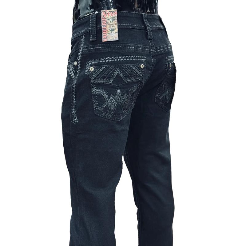 Cowboy Boot Cut Jeans Black VA004 Viva Vaquero