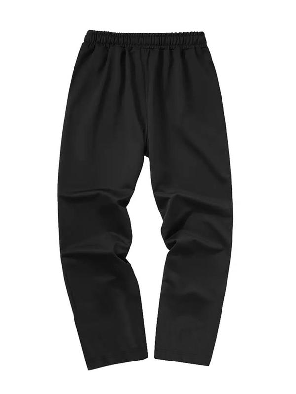 Men's Letter Print Drawstring Waist Sweatpants, Casual Regular Fit Pocket Pants for Fall & Winter, Men's Trousers for Daily Wear