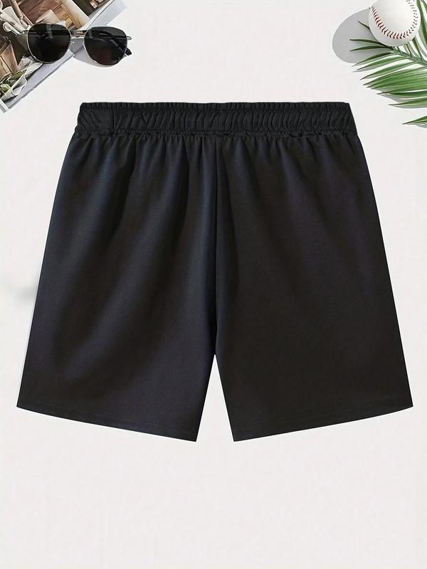 Men's Cross Print Drawstring Waist Shorts, Loose Casual Pocket Shorts, Fashion Men's Summer Bottoms for Daily Wear