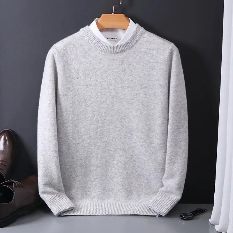 Cashmere Sweater O-neck Pullovers Men's Loose Oversized M-5XL Knitted Bottom Shirt Autumn Winter New Korean Casual Men's Top