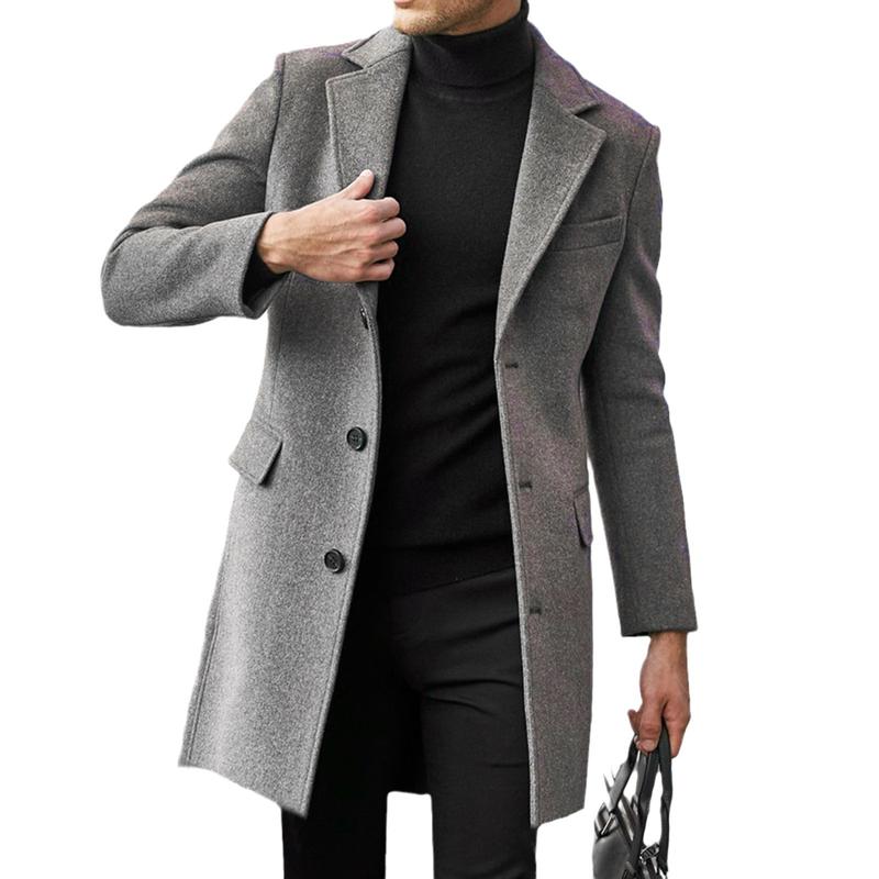 New Woolen Men's Coat Thickened Single-Breasted Clothes