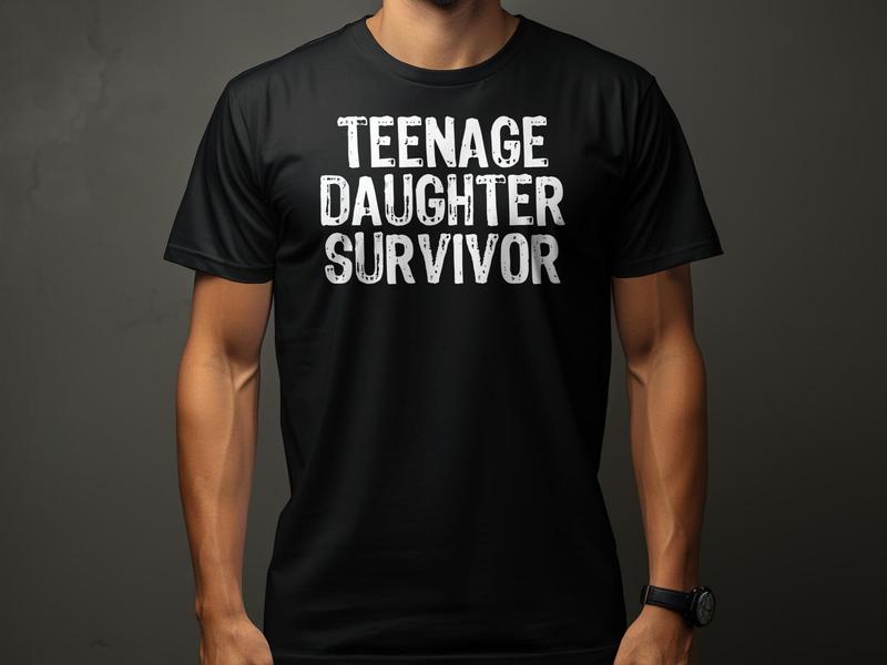 Funny Teenage Daughter Survivor T-Shirt, Parent Humor Shirt, Graphic Tee, Sarcastic Family Clothing