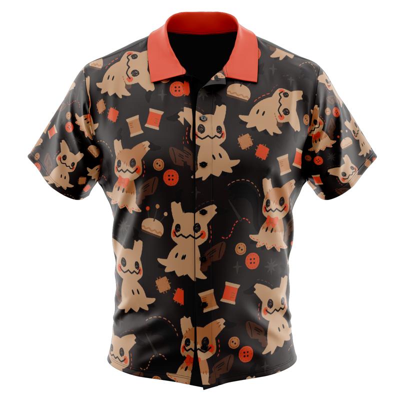 [SALE] Mimikyu Pokemon Full-print Button Up Hawaiian Shirt, Summer Shirt, Anime Hawaiian Shirt, Christmas Gift Ideas, Gift For Him, Gift For Her, Anime Lovers Gift