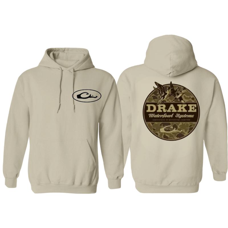 Drake Waterfowl Systems Graphic 2 Sides Hoodie Sweatshirt T-Shirt, Hunting Dog Shirt, Hunting Season Casual Unisex Shirts, Funny Shirt, Hoodie For Men, Women, Full Color Classic Camo Country Boys Clothing Menswear Womenswear Tops Sweaters hoodies for guys