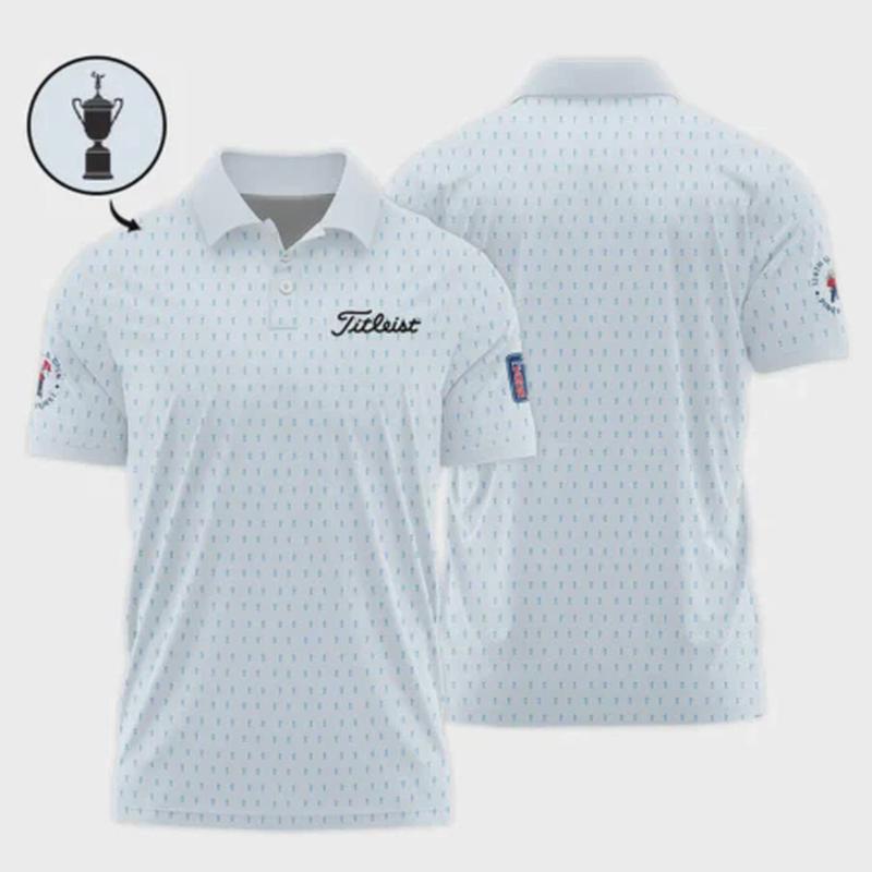 124th U.S. Open Pinehurst Titleist Polo Shirt Sports Pattern Cup Color Light Blue All Over Print Polo Shirt For Men