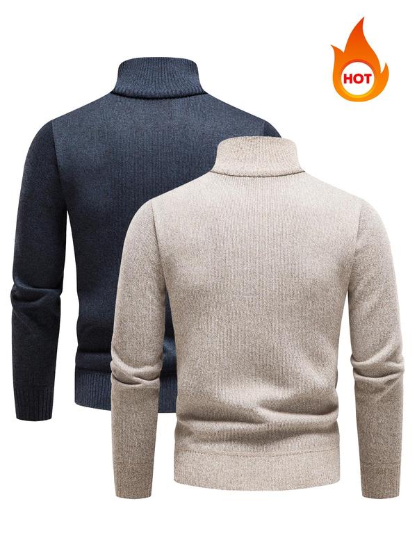 Men's Patchwork Print Half Zip Mock Neck Sweater Pullover, Regular Fit Casual Long Sleeve Jumper for Fall & Winter, Men's Knitwear for Daily Wear