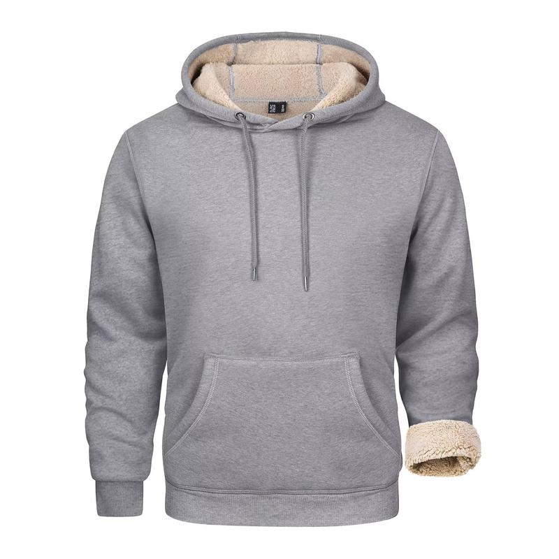 MAGCOMSEN Men's Heavy Hoodie Sherpa Fleece Lined Pullover Thick Winter Hooded Sweatshirt