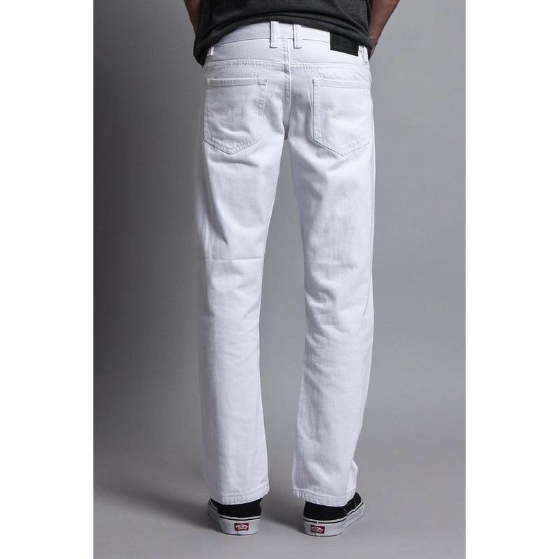 Men's Slim Fit Colored Jeans (White)