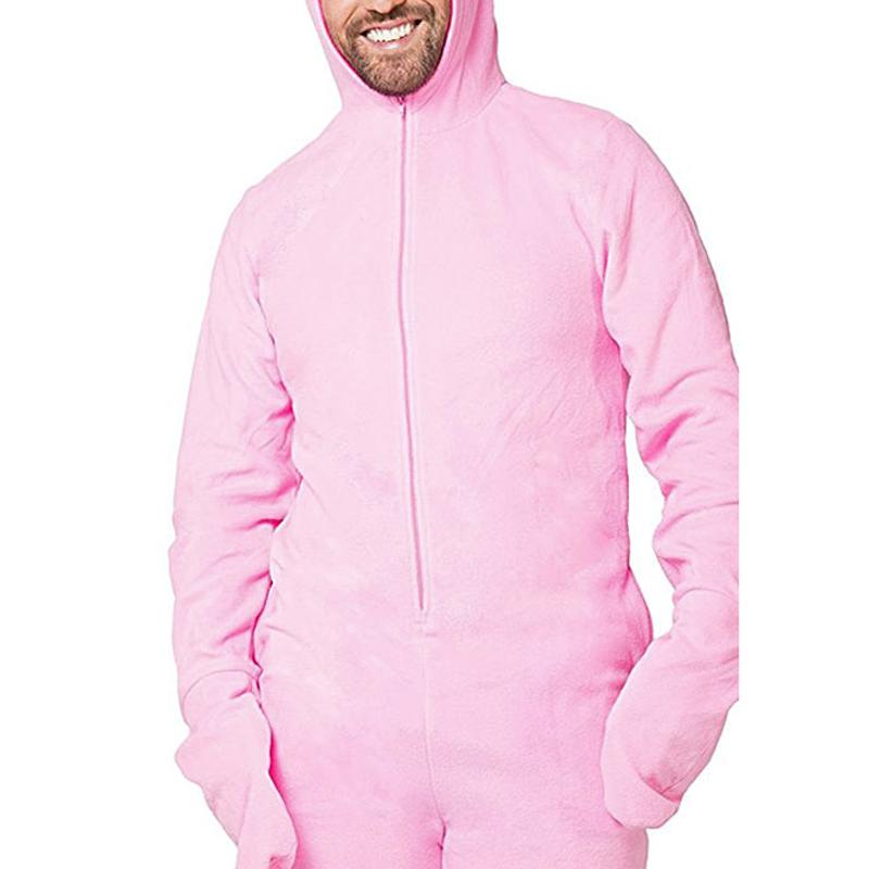 A Christmas Story Men's Ralphie Deranged Pink Bunny Suit Hooded Pajama Costume Union Suit Outfit Sleeper