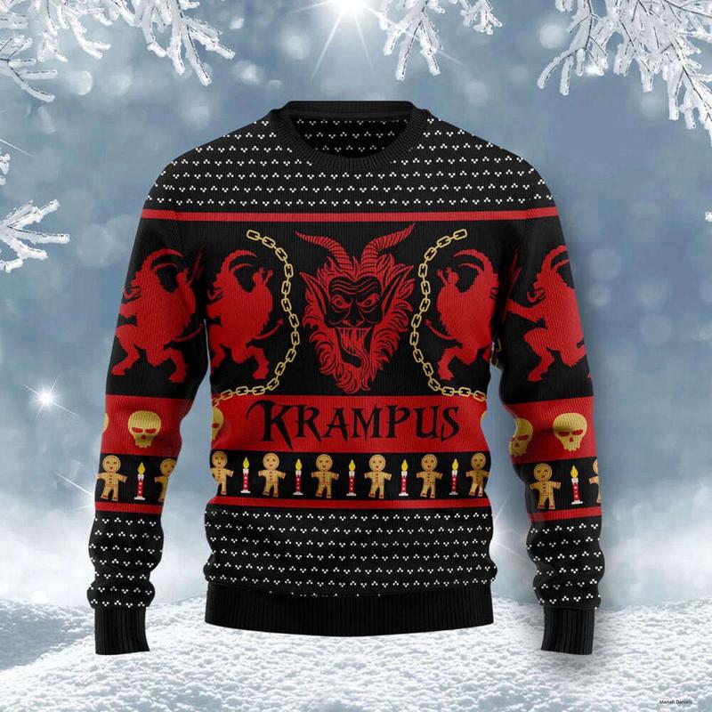 Get Festive with Krampus 2024 Ugly Christmas Sweater - Funny Holiday Apparel in US Size