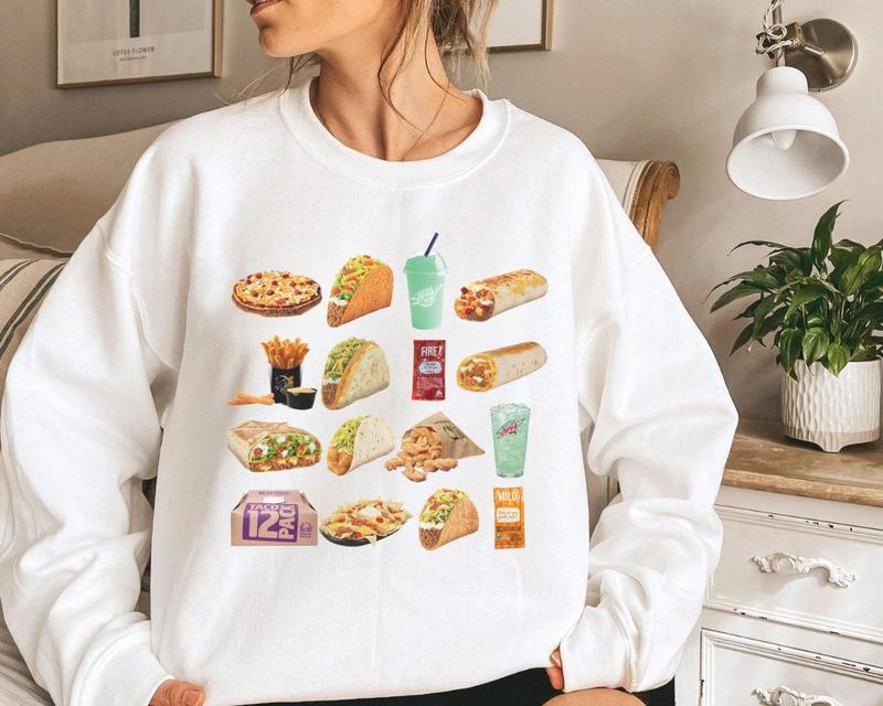 Taco Bell Unisex Sweatshirt, Taco Bell Lover Crewneck Gift, Fun Food Pullover Gift - Diverse Style Selection - All Sizes Offered - Every Color Available - Unisex Style Essentials - Dynamic Prints