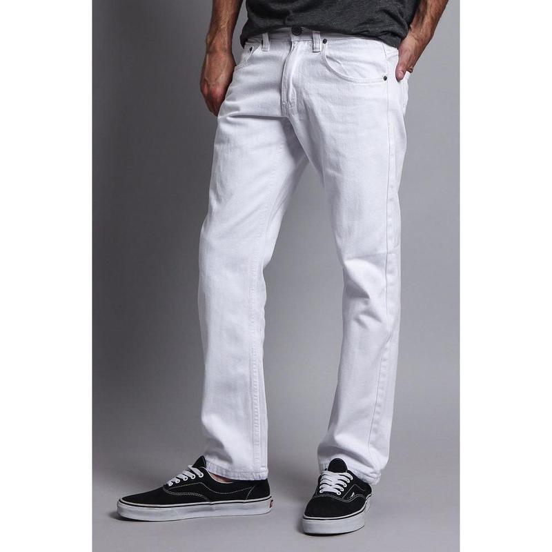 Men's Slim Fit Colored Jeans (White)