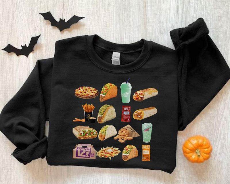 Taco Bell Unisex Sweatshirt, Taco Bell Lover Crewneck Gift, Fun Food Pullover Gift - Diverse Style Selection - All Sizes Offered - Every Color Available - Unisex Style Essentials - Dynamic Prints