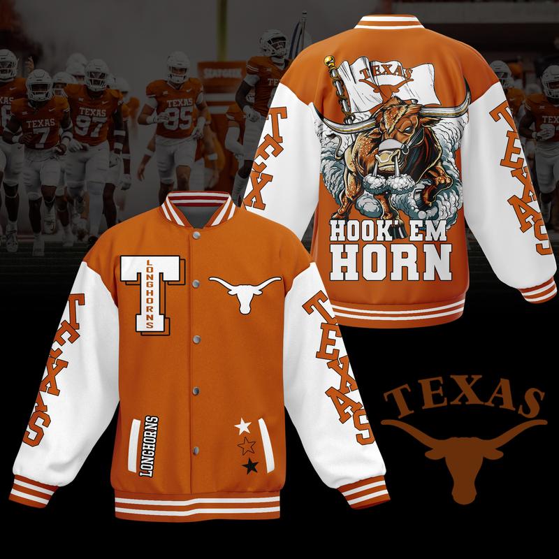 Comfimerch Texas Longhorns NCAA New Bomber Baseball Jacket For Fan