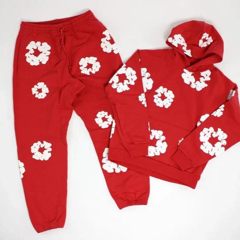 Fashion Brand High Street Puff Print Hooded Sweater Set Fashion All-Match Sweatshirt and Sweatpants Suit