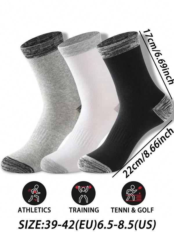 Men's Patchwork Mid-calf Socks, Casual Comfy Breathable Anti Slip Crew Socks for Daily Wear, Men's Socks for All Seasons