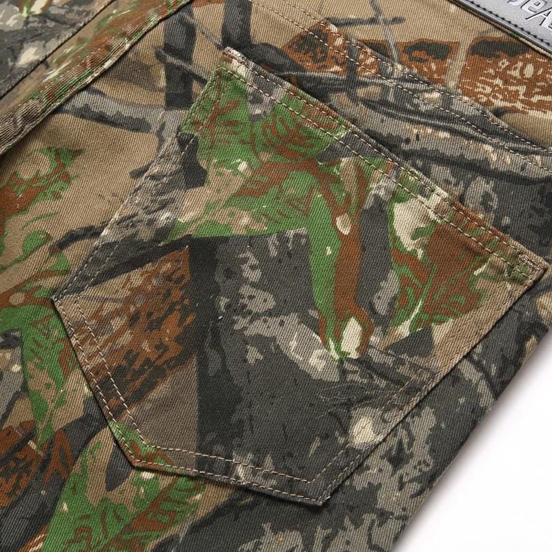 Camouflage Men Denim Jeans Straight Fashion High Quality Party Cool Trousers Washed Harem Trend Army Pants