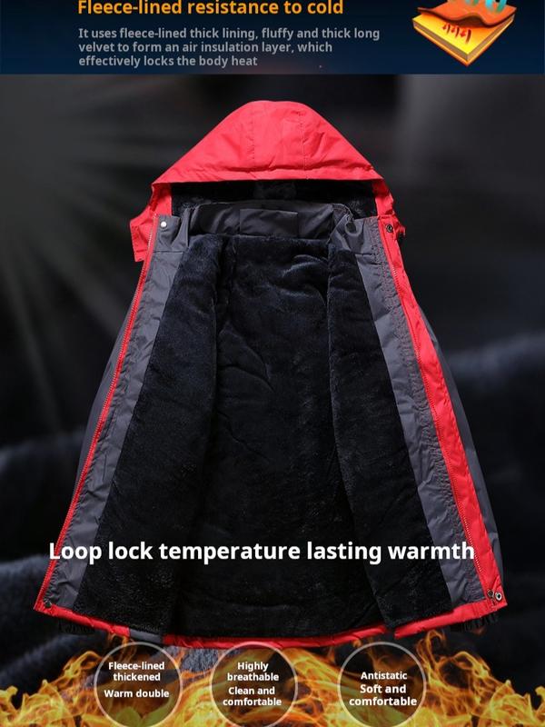 Men's Winter Coats Water Resistant Ski Snow Jacket Warm Fleece Jacket Parka Raincoats With Multi-Pockets