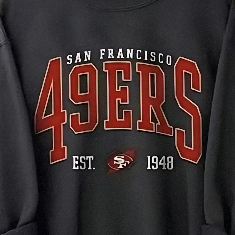 Retro Football Shirt, 90s Vintage 1948 Football Sweatshirt, The Niners Shirt, Sweatshirt, 49er Football Game Day Tshirt, Football Team Unisex Shirt Gift Football Fan Classic Collar Menswear