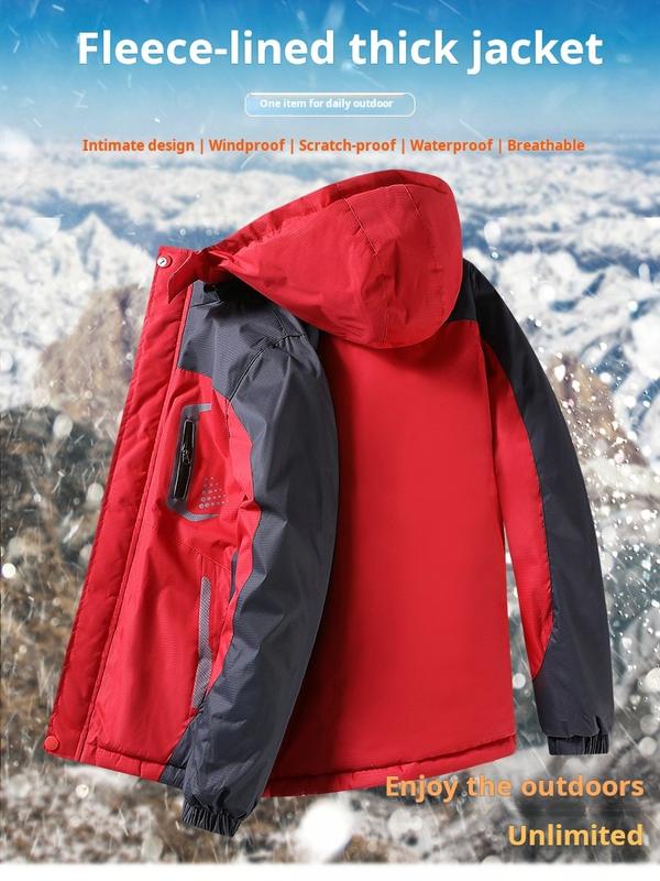 Men's Winter Coats Water Resistant Ski Snow Jacket Warm Fleece Jacket Parka Raincoats With Multi-Pockets