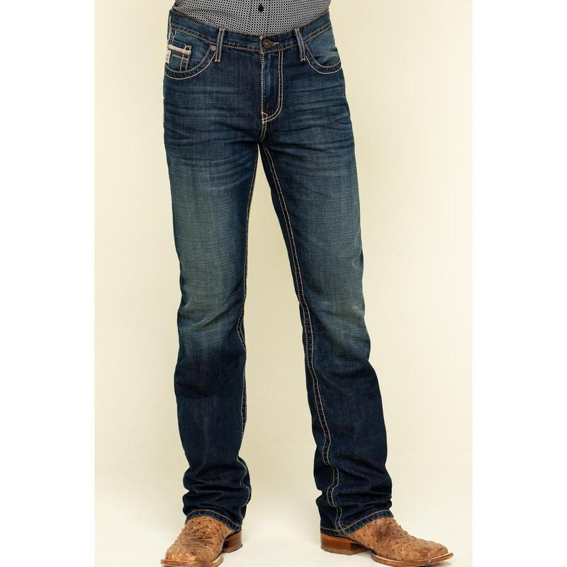 Men's Ian Dark Wash Slim Bootcut Rigid Denim Jeans