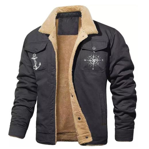 Men's Retro Western Fleece Jacket | Warm Lined Winter Trucker Jacket with Multiple Pockets