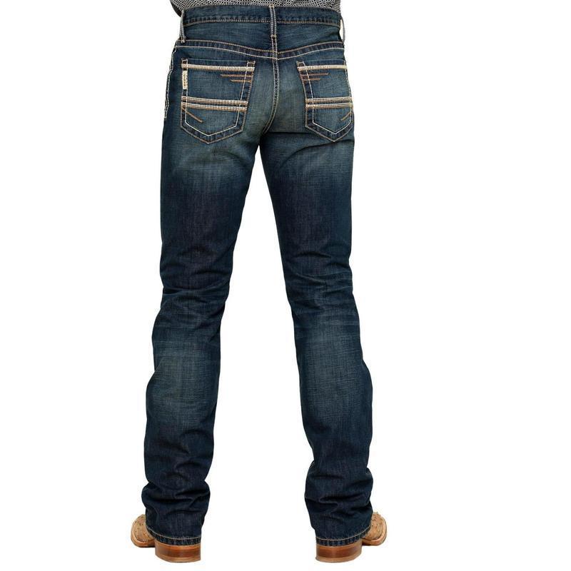 Men's Ian Dark Wash Slim Bootcut Rigid Denim Jeans