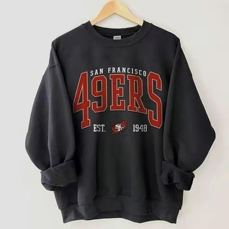 Retro Football Shirt, 90s Vintage 1948 Football Sweatshirt, The Niners Shirt, Sweatshirt, 49er Football Game Day Tshirt, Football Team Unisex Shirt Gift Football Fan Classic Collar Menswear