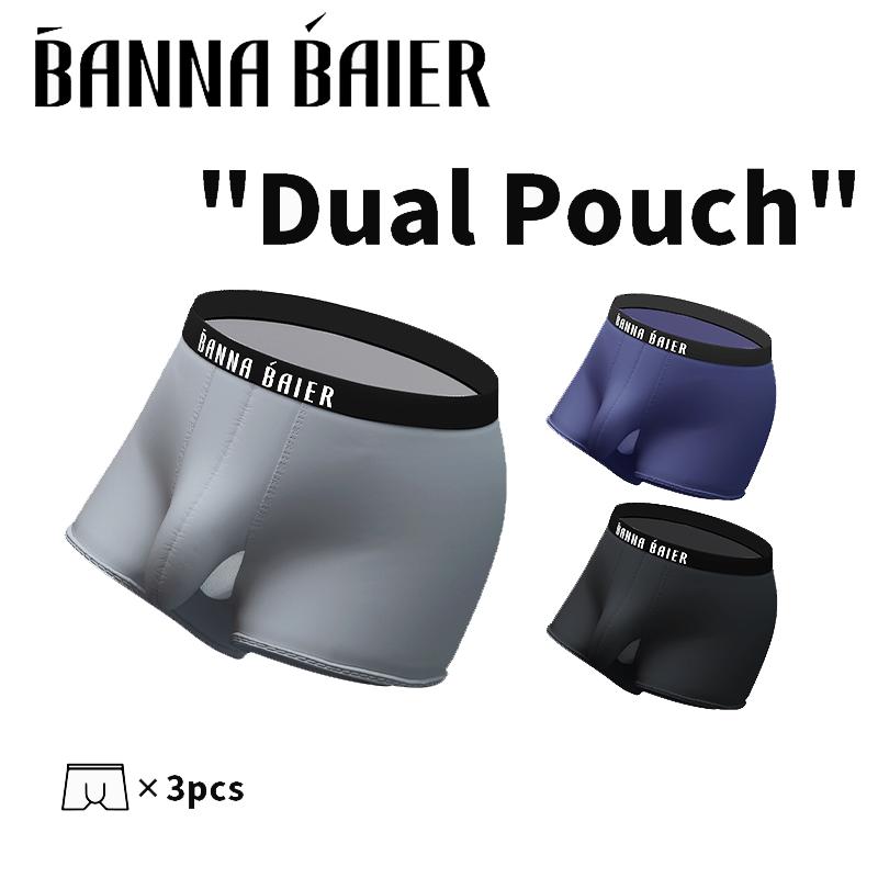 Buy 1 get 2 free dual pouch men's underwear men's sports breathable  large size comfortable Spandex Nylon Fabric Menswear Athletic Boxers