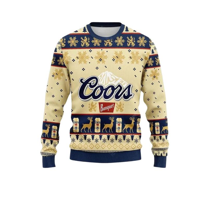 Coors Banquet Beer Ugly Christmas Sweater- Christmas Gifts