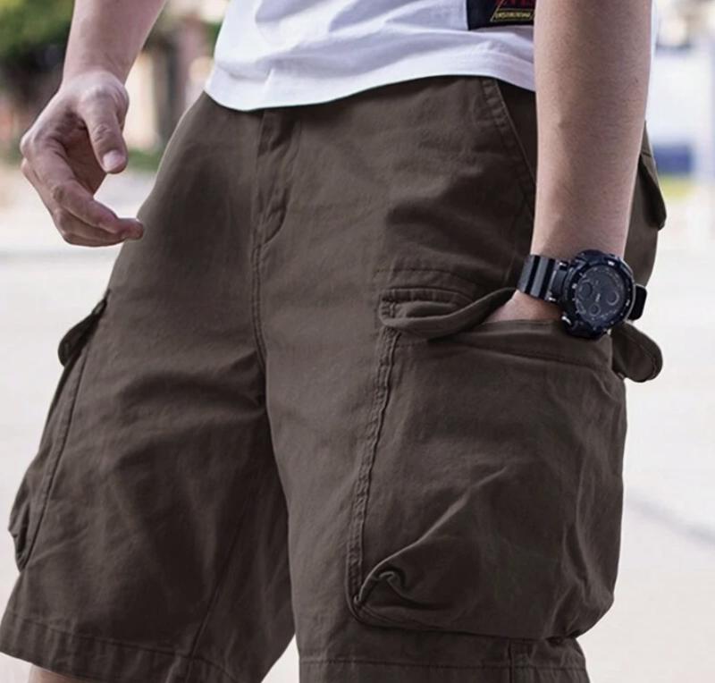 Men's Casual Cargo Shorts With Flap Pockets On The Side VIRAL MENSWEAR SPORT SHORTS Fabric Outdoor