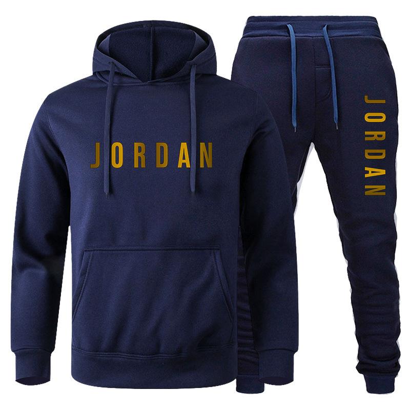 2024 Hooded Sweater Set with Printed Label Letters for Autumn and Winter, European and American Style Casual Wear Sports Suit Workout Clothes