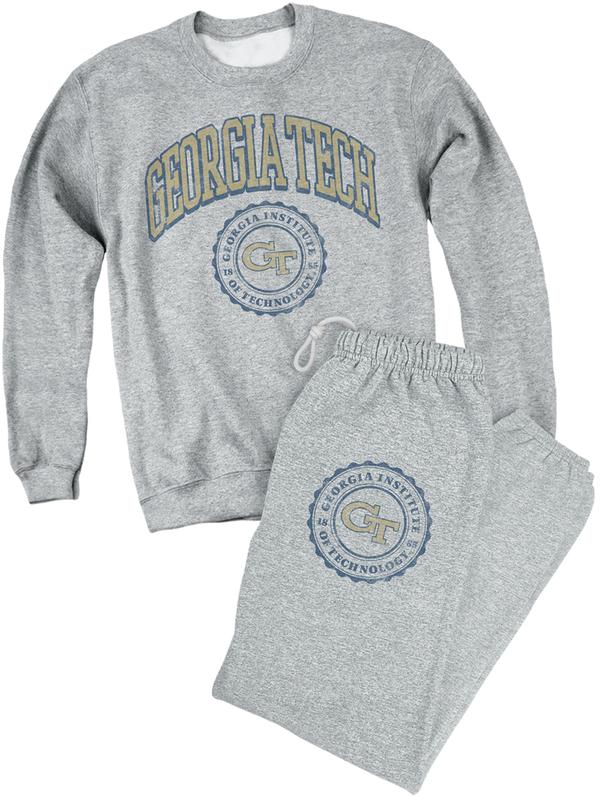 Georgia Tech Vintage Seal Sweatshirt & Sweatpants (Sold Separately)