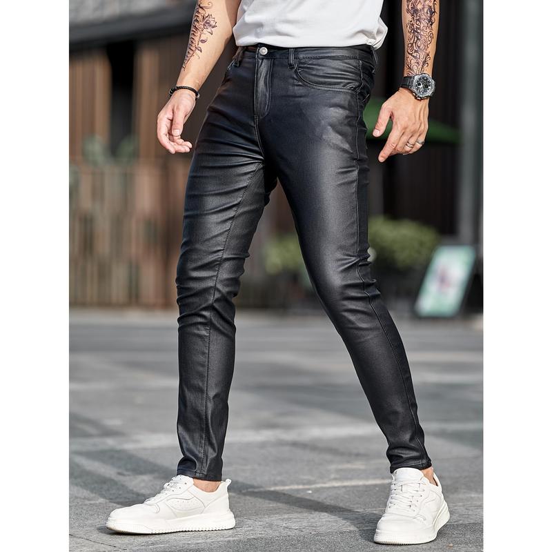 Mens ultra-stretch skinny jeans-fashion chic street style with durable coated finish-ultra-comfortable casual wear