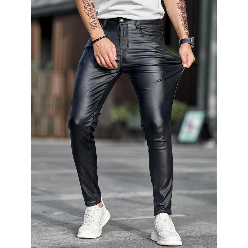 Mens ultra-stretch skinny jeans-fashion chic street style with durable coated finish-ultra-comfortable casual wear