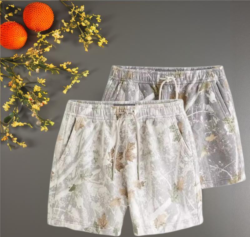 Unisex camo Shorts for Outdoor Activities with Maple Leaf Prin