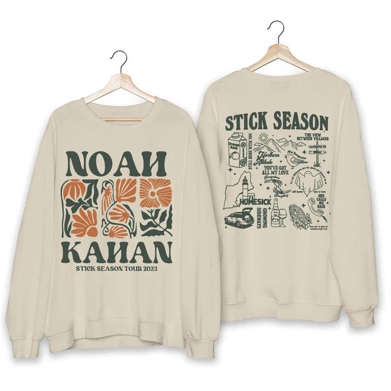 Vintage Stick Season Tour 2023 Sweatshirt, 2 Sides Noah Kahan Stick Season Tour 2023, Kahan Folk Pop Music Shirt, Country Music Shirt