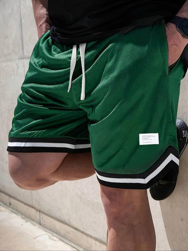 Men's Regular Fit Plain Patched Pocket Drawstring Waist Shorts, Casual Breathable Comfortable Shorts for Summer, Men's Bottoms for Daily Wear