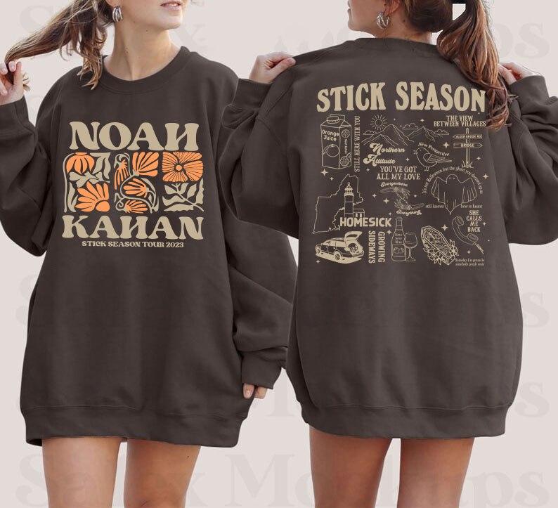 Vintage Stick Season Tour 2023 Sweatshirt, 2 Sides Noah Kahan Stick Season Tour 2023, Kahan Folk Pop Music Shirt, Country Music Shirt