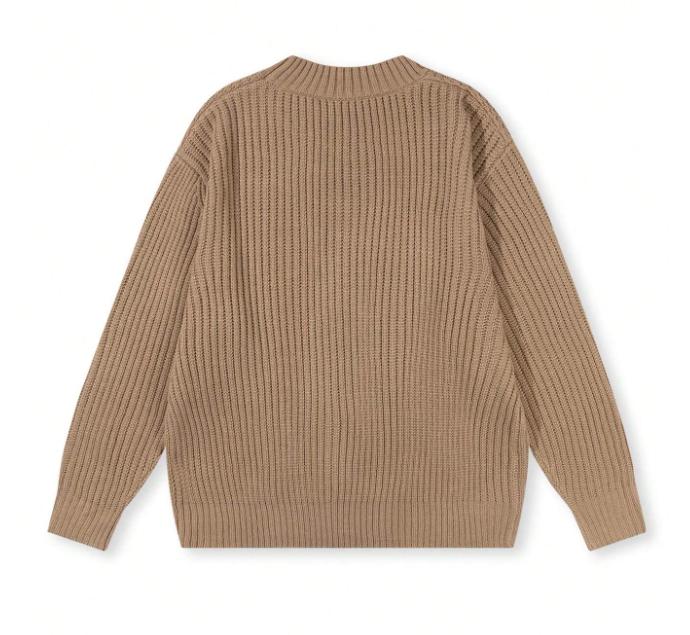 Men's Loose Casual High Quality Round Neck Knitted Sweater, Versatile Pullover For Autumn Winter